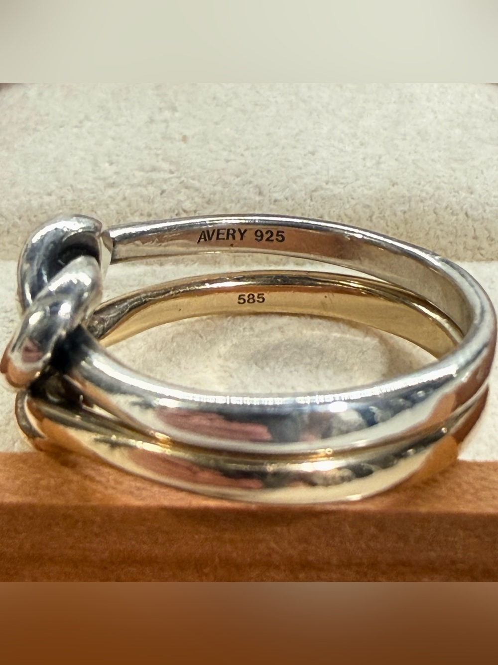 James Avery Original Lovers' Knot Ring 14K Yellow Gold Sterling Silver size 7.5 - Picture 7 of 16